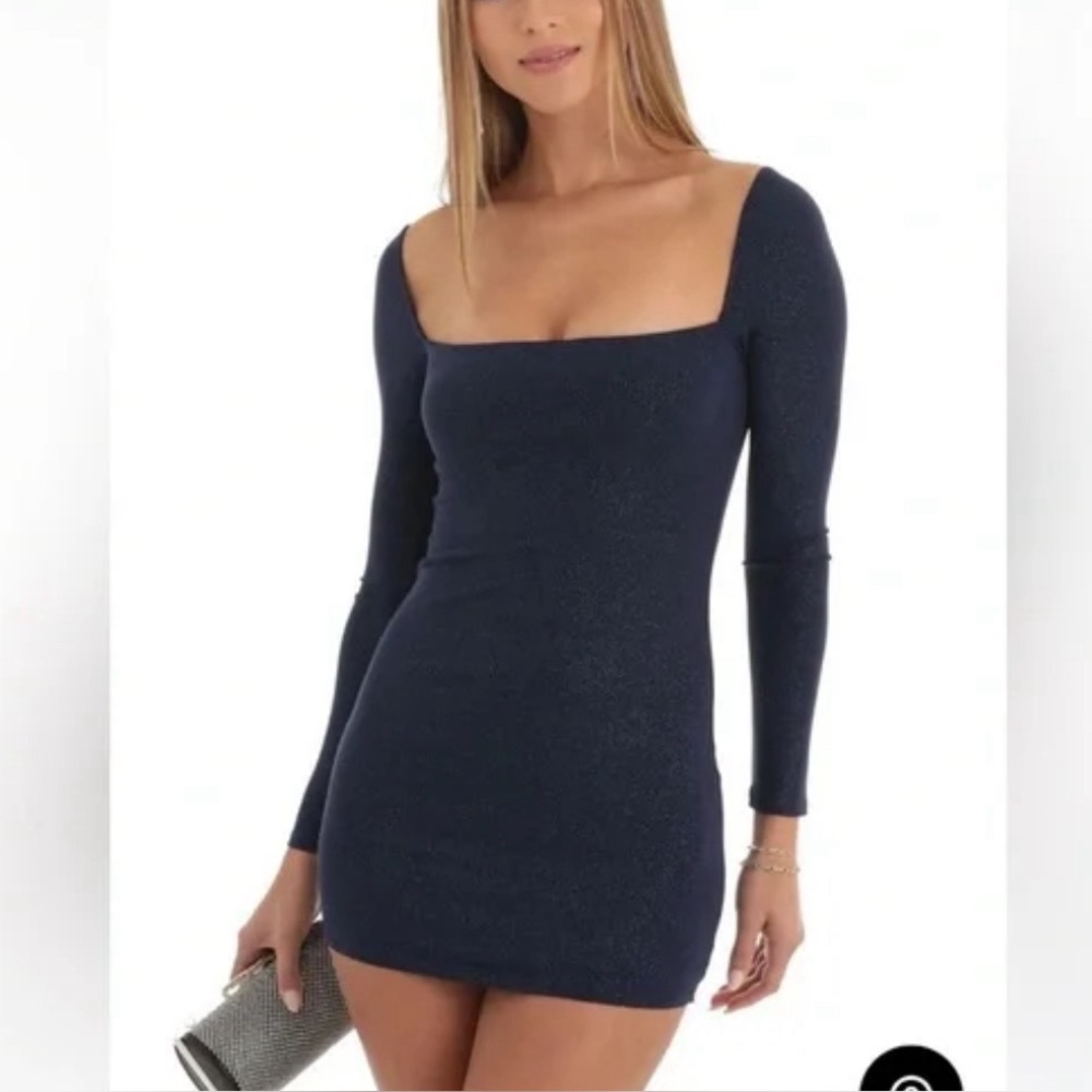 Lucy In The Sky Shimmer Sparkling Navy Dress. Size xs